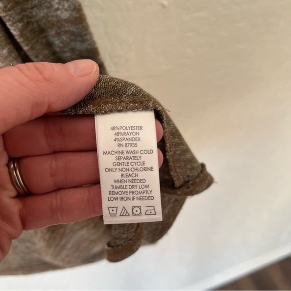 LOGO Lori Goldstein Vest Women's XL Green Draped Sweater Cardigan Pockets - Picture 5 of 7